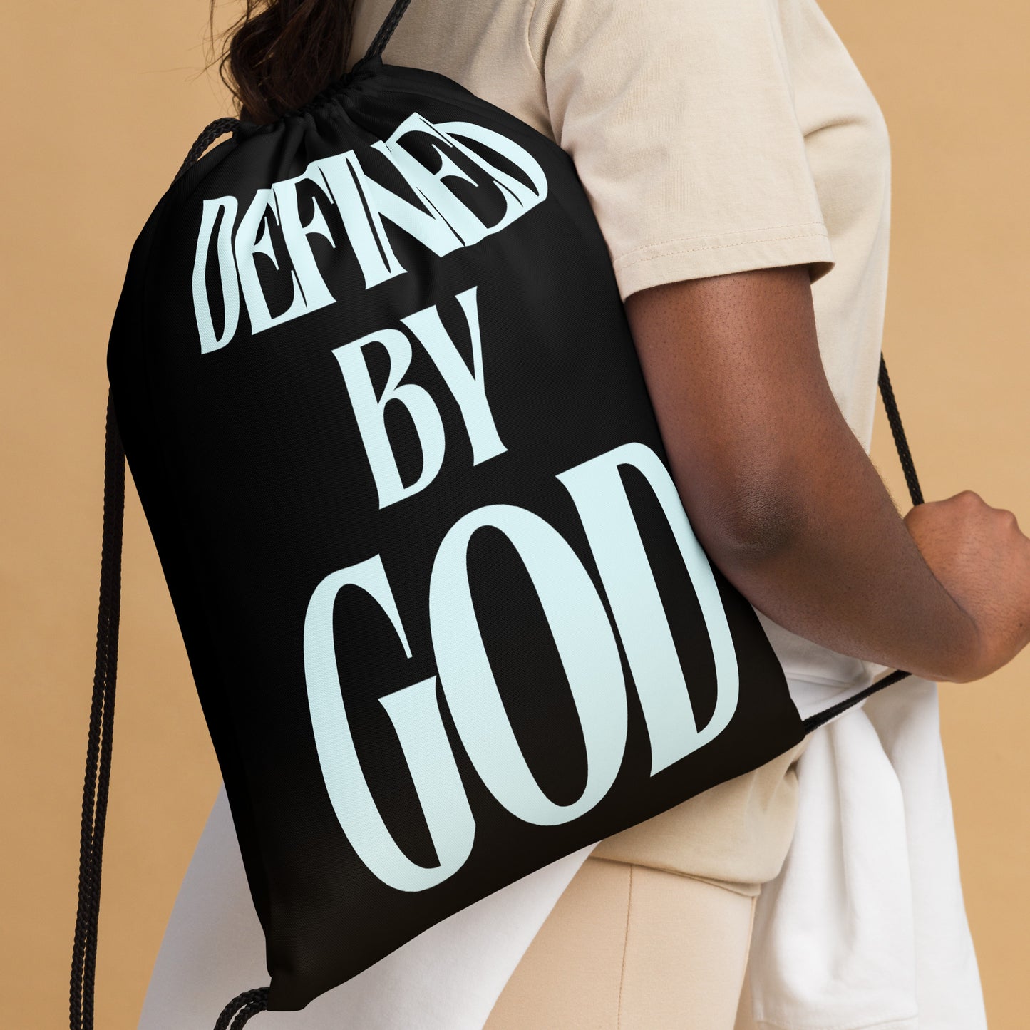 Defined by God Draw String Bag