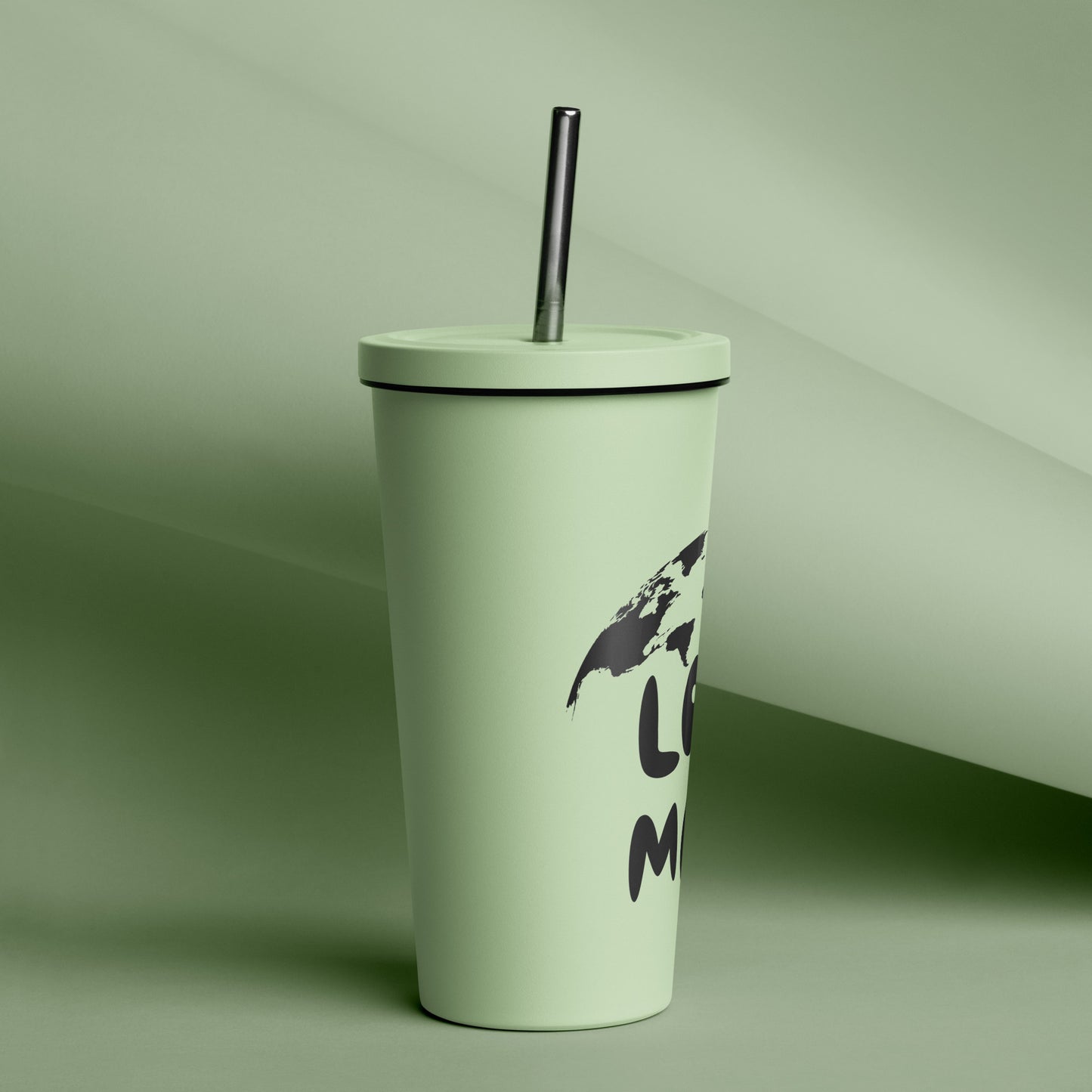 Love More Tumbler with a straw