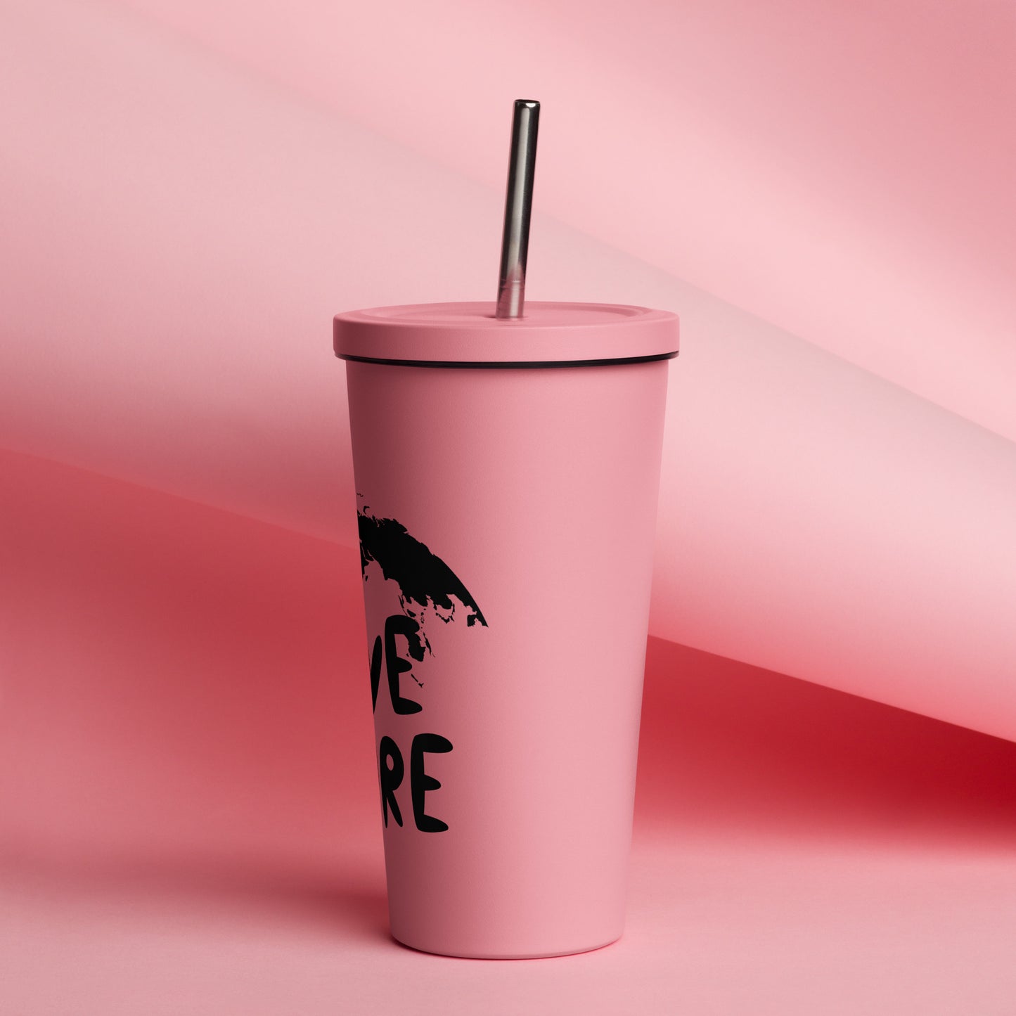 Love More Tumbler with a straw