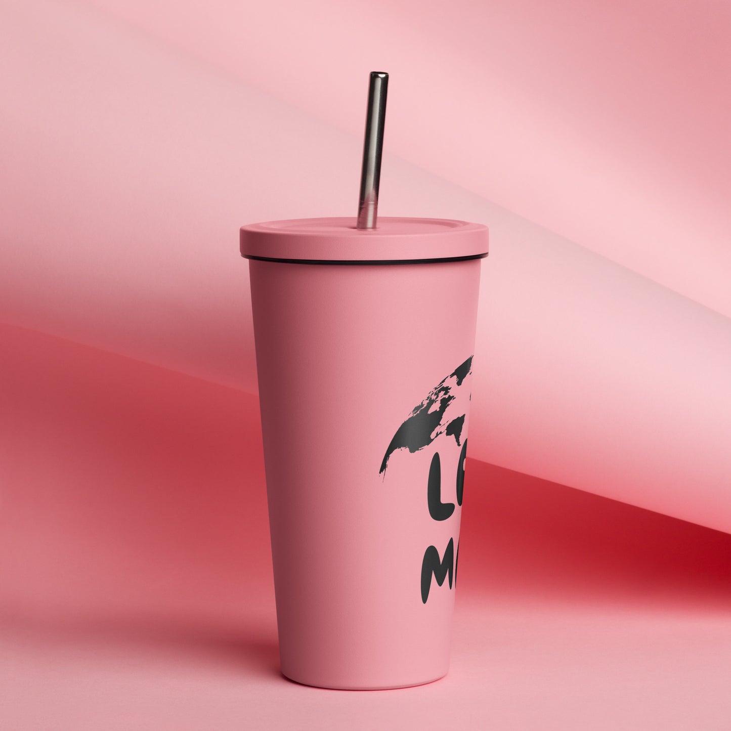 Love More Tumbler with a straw